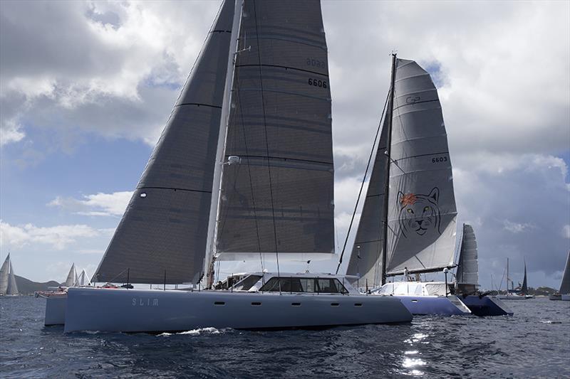 Gunboats on day 3 of the 34th St. Maarten Heineken Regatta photo copyright Richard Langdon / Ocean Images taken at Sint Maarten Yacht Club and featuring the Maxi Cat class