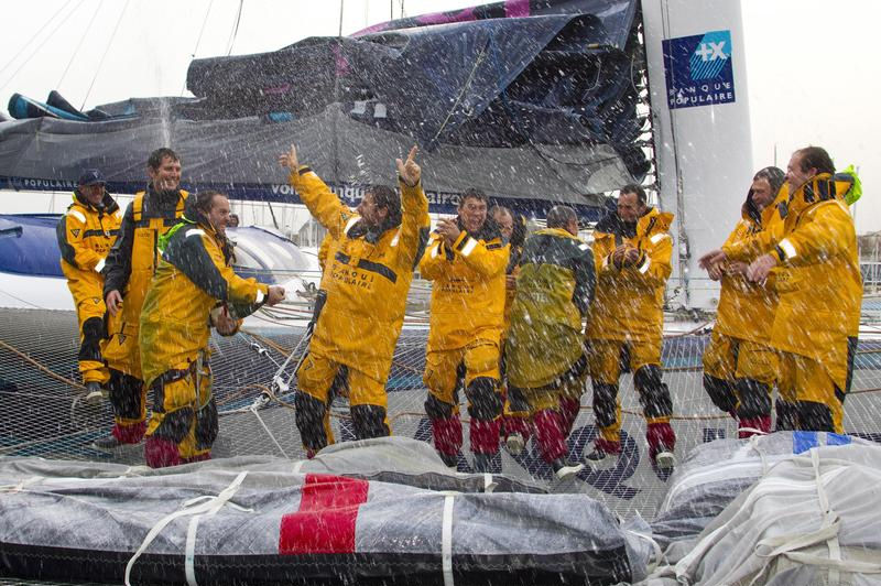 Maxi Banque Populaire V set a new Jules Verne Trophy record of 45 days 13 hours 42 minutes 53 seconds* (subject to WSSRC approval) photo copyright Benoit Stichelbaut / BPCE taken at  and featuring the Maxi Cat class