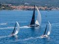 Event sponsor Pier Luigi Loro Piana's My Song finishing off Saint-Tropez today at the 73rd Loro Piana Giraglia &copy; Loro Piana / Studio Borlenghi