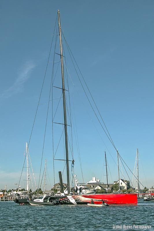 Comanche has her keel and mast fitted