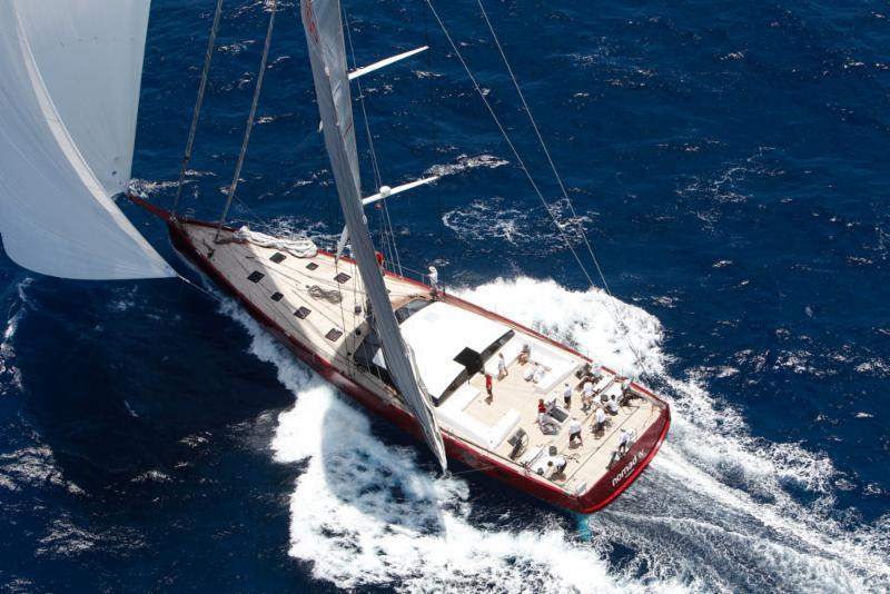 Nomad IV, Jean-Paul Riviere's Dolphin 100 finished the regatta in style, winning the last race at Antigua Sailing Week - photo © Paul Wyeth / www.pwpictures.com