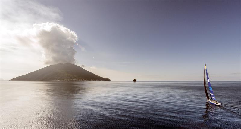 Esimit Europa 2 approaches Stromboli during the Rolex Volcano Race - photo © Carlo Borlenghi / Rolex