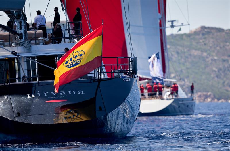 Nirvana on day 2 of the Dubois Cup  photo copyright Jeff Brown / Breed Media taken at Yacht Club Costa Smeralda and featuring the Maxi class
