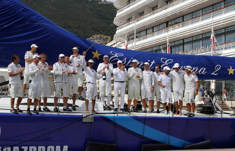 Esimit Europa 2 sets a new record in the Palermo-Montecarlo race photo copyright Carloni taken at Yacht Club de Monaco and featuring the Maxi class