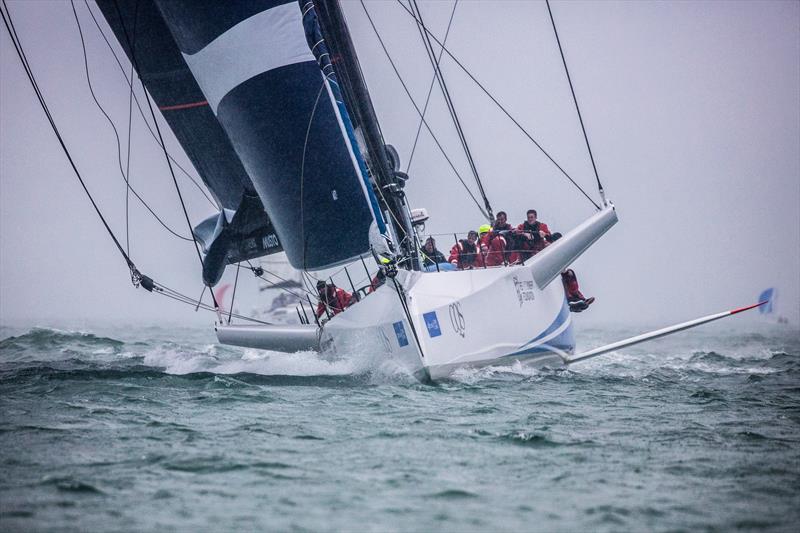 sportography catch the maxi CQS bow on photo copyright www.sportography.tv taken at Cowes Combined Clubs and featuring the Maxi class