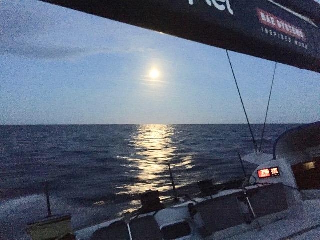 Slow going overnight for CQS in the Rolex Fastnet Race photo copyright CQS taken at Royal Ocean Racing Club and featuring the Maxi class