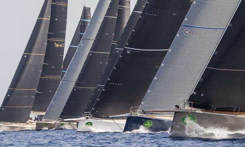 There were fantastic fleet racing starts across the maxi fleets in the Maxi Yacht Rolex Cup at Porto Cervo photo copyright Rolex / Carlo Borlenghi taken at Yacht Club Costa Smeralda and featuring the Maxi class
