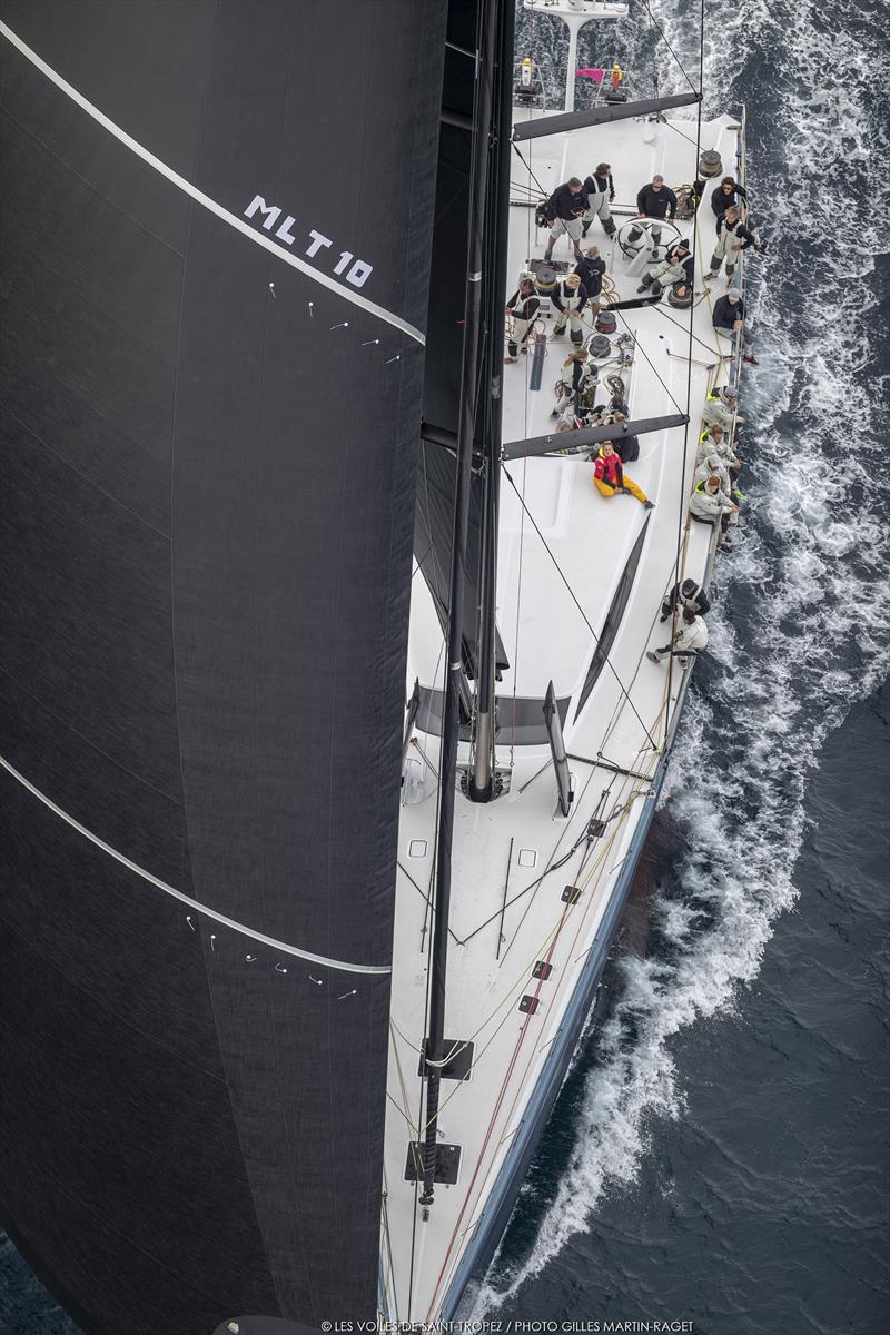 The Farr 100 Leopard relished both the strong and the light conditions to claim IR1 during Les Voiles de Saint-Tropez photo copyright Gilles Martin-Raget taken at Société Nautique de Saint-Tropez and featuring the Maxi class