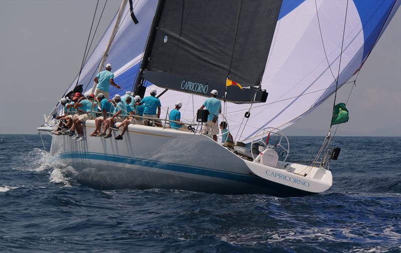 Alessandro Del Bono's Capricorno was sailed by a crew including many of his father's Admiral's Cup winning crew during the Rolex Giraglia 2021 photo copyright James Boyd / IMA taken at Yacht Club Italiano and featuring the Maxi class