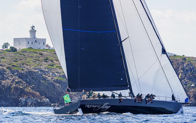 Highland Fling XI established an early lead in the Maxi class at the Maxi Yacht Rolex Cup 2021 photo copyright Studio Borlenghi / Rolex taken at Yacht Club Costa Smeralda and featuring the Maxi class