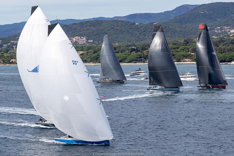 Maxis in the Mistral at Les Voiles de Saint-Tropez photo copyright Gilles Martin-Raget taken at Société Nautique de Saint-Tropez and featuring the Maxi class