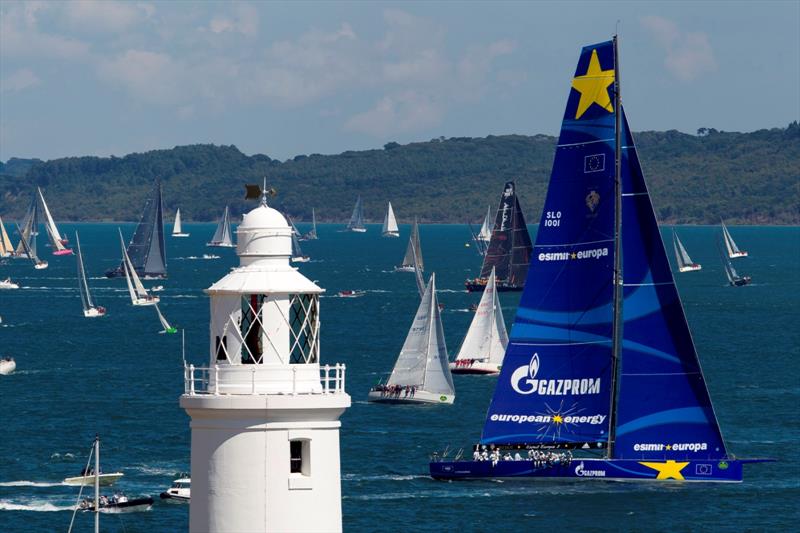 Esimit Europa 2 (SLO), monohull line honours winner of the 2013 Rolex Fastnet Race - photo © Ian Roman / www.ianroman.com