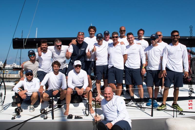 The crew of Roberto Lacorte's SuperNikka, including IMA Secretary General Andrew McIrvine photo copyright Studio Taccola taken at Yacht Club Punta Ala and featuring the Maxi class