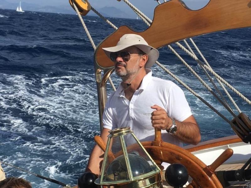 Puritan's captain Simon Pandolfi photo copyright International Maxi Association taken at  and featuring the Maxi class