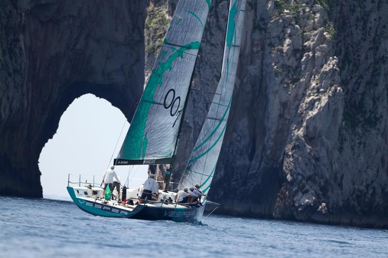 Jim Swartz's Vesper approaches some of Capri's extraordinary rock formations - Rolex Capri Sailing Week photo copyright Max Ranchi / www.maxranchi.com taken at Yacht Club Capri and featuring the Maxi class