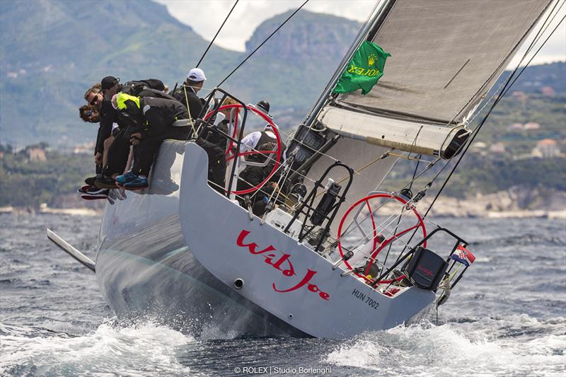 The Reichel-Pugh 66 Wild Joe showing the tip of her DSS foil - Rolex Capri Sailing Week photo copyright Carlo Borlenghi taken at Yacht Club Capri and featuring the Maxi class
