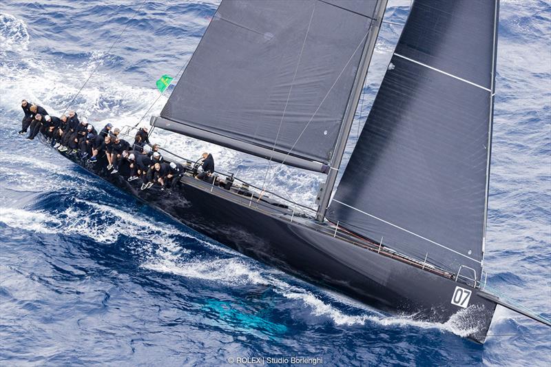 Sir Peter Ogden's elongated Jethou won both today's races in the Racer division - Rolex Capri Sailing Week photo copyright Rolex / Studio Borlenghi taken at Yacht Club Capri and featuring the Maxi class