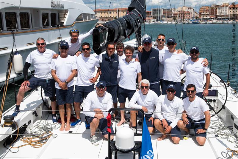 Roberto Lacorte (standing, fifth from right) with the SuperNikka crew - 151 Miglia-Trofeo Cetilar photo copyright International Maxi Association taken at Yacht Club Punta Ala and featuring the Maxi class