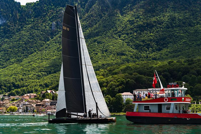 The Bol d'Or Mirabaud is the largest regatta in the world to be raced on closed waters photo copyright Chris Schmid / Spindrift Racing taken at Lake Geneva Yacht Club and featuring the Maxi class