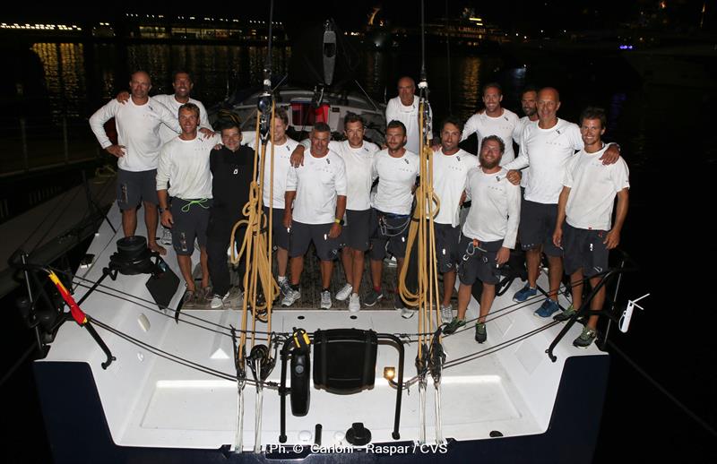 Miguel Galuccio and the crew of Vera upon claiming line honours in the Palermo-Montecarlo - photo © Carloni - Raspar / CVS