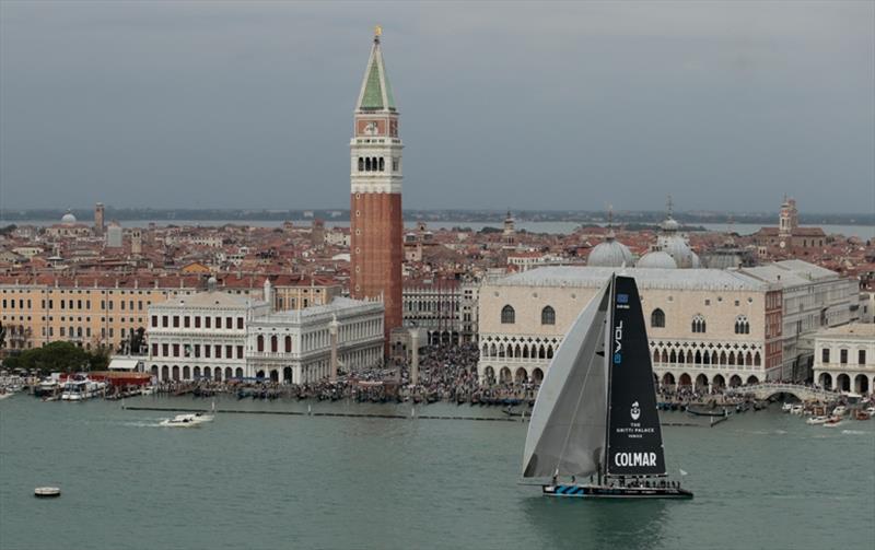 Gašper Vincec's Way of Life, supported by the Gritti Palace, passes Piazza San Marco en route to victory in the 2019 Venice Hospitality Challenge photo copyright Matteo Bertolin taken at  and featuring the Maxi class
