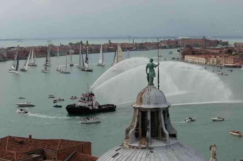 The Venice Hospitality Challenge fleet sets off from the start at the mouth of the Canale Della Giudecca photo copyright Matteo Bertolin taken at  and featuring the Maxi class