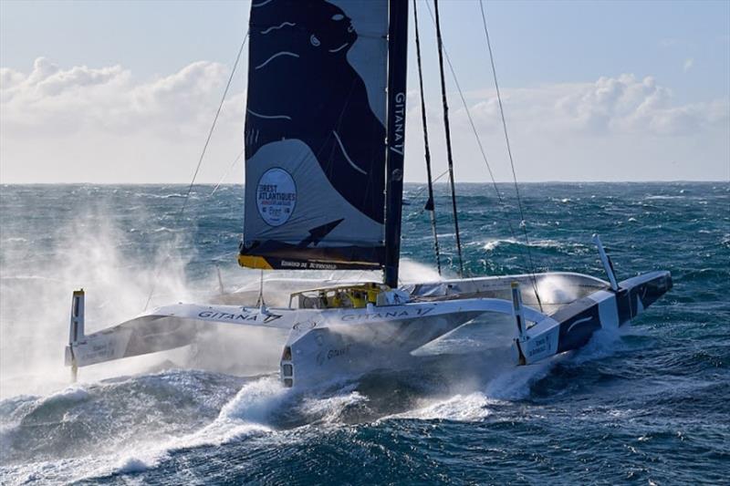 Gitana, Maxi Edmond de Rothschild at Brest Atlantiques - photo © Yvan Zedda / Gitana SA