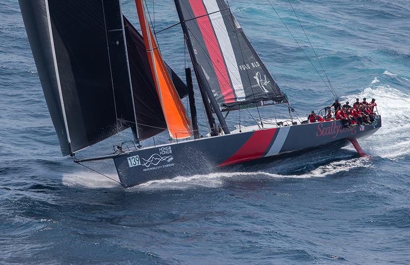 SHK Scallywag would eventually become the leader after the breeze gave out. - photo © Crosbie Lorimer