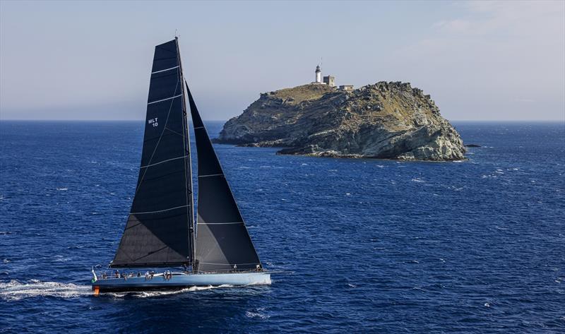 Joost Schuijff's Farr 100 Leopard rounds the Giraglia Rock - Rolex Giraglia 2021 - photo © ROLEX / Studio Borlenghi