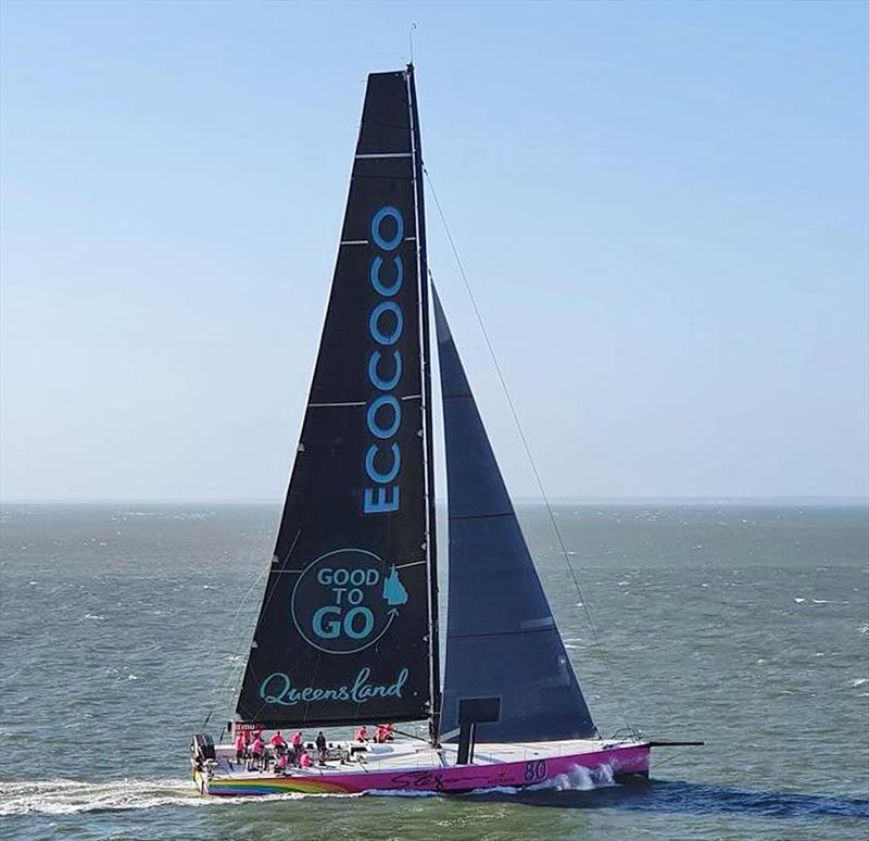 The Botin 80 Stefan screaming out of the Brisbane River. - photo © Photo supplied