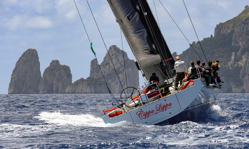 Cippa Lippa approaches the Faraglioni islands photo copyright Studio Borlenghi taken at  and featuring the Maxi class