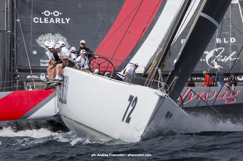URM with Scallywag in the background - Australian Maxi Championship. photo copyright Andrea Francolini taken at Cruising Yacht Club of Australia and featuring the Maxi class