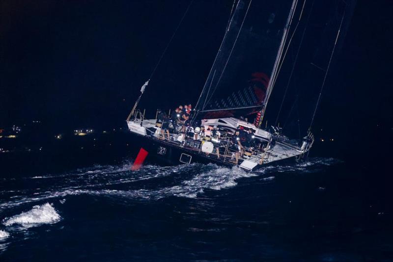 Record setters - The victorious crew on board the 30.48m (100ft) VPLP Design/Verdier Maxi Comanche (CAY), skippered by Mitch Booth (AUS). The team eclipsed the previous monohull race record by  2 days, 7 hours, 46 minutes 7 seconds (My Song, 2018) photo copyright Arthur Daniel / RORC taken at Royal Ocean Racing Club and featuring the Maxi class