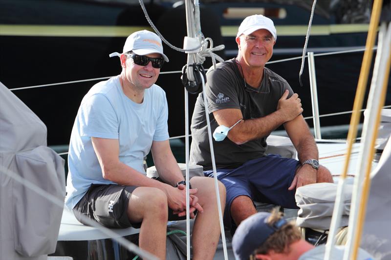 Joca Signorini (left) with Volvo Ocean Race legend Bouwe Bekking photo copyright Tim Wright / www.photoaction.com taken at Antigua Yacht Club and featuring the Maxi class