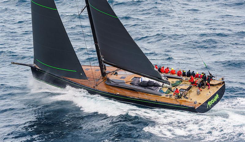 The Southern Wind 100 Morgana led the charge around the race track at the Portofino Regate di Primavera photo copyright IMA / Studio Borlenghi taken at Yacht Club Italiano and featuring the Maxi class