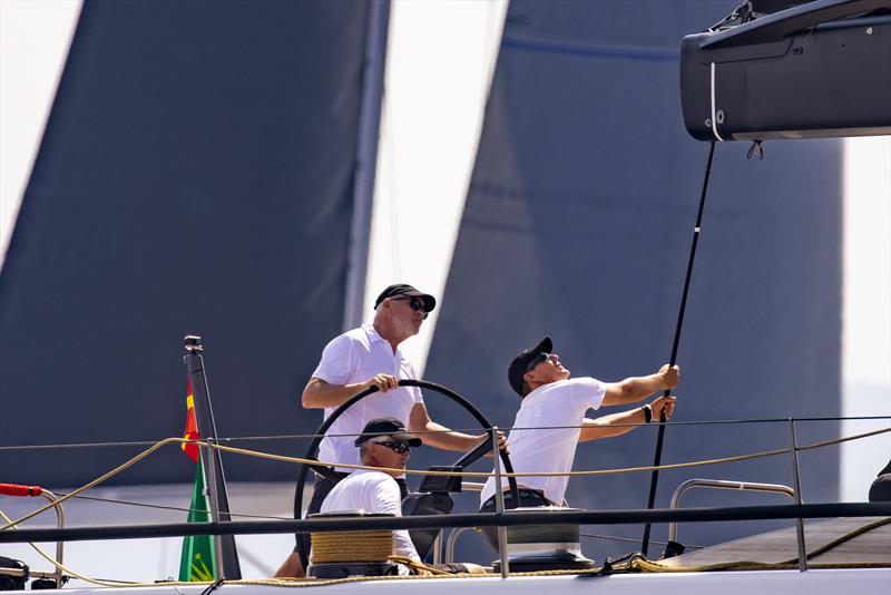 American David M Leuschen at the helm of his Wallycento photo copyright IMA / Studio Borlenghi taken at Real Club Náutico de Palma and featuring the Maxi class