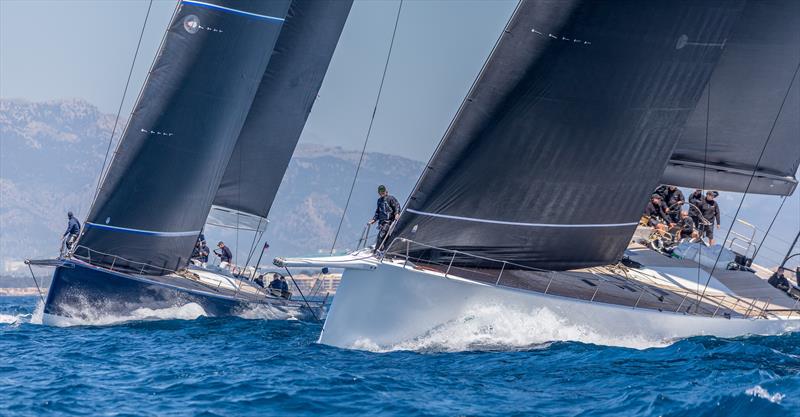 IRC/IMA Maxi Yachts on day 2 of PalmaVela 2022 photo copyright Nico Martínez / PalmaVela taken at Real Club Náutico de Palma and featuring the Maxi class