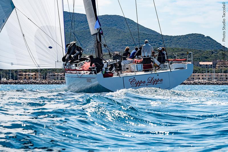 Guido Paolo Gamucci's canting keel Mylius 60 Cippa Lippa X approaches the Punta Ala finish line during last year's race photo copyright Fabio Taccola/Studio Taccola taken at  and featuring the Maxi class