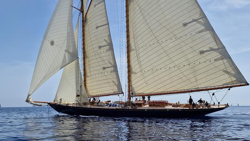 The mouth watering gaff schooner Mariette of 1905 - Rolex Giraglia photo copyright James Boyd / IMA taken at Yacht Club Italiano and featuring the Maxi class