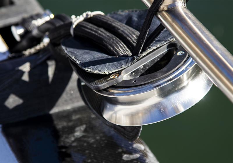 Big boats require big gear. Really big! Kite block on Andoo Comanche photo copyright John Curnow taken at Cruising Yacht Club of Australia and featuring the Maxi class