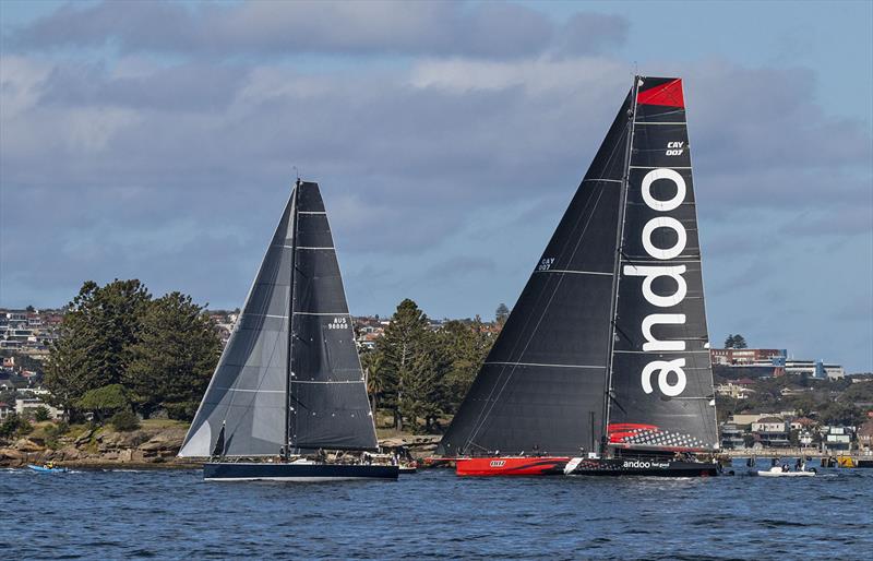 Horsepower personified. When she arrived, Andoo Comanche certainly reset the paradigm on how far aft the rig was stepped - photo © John Curnow