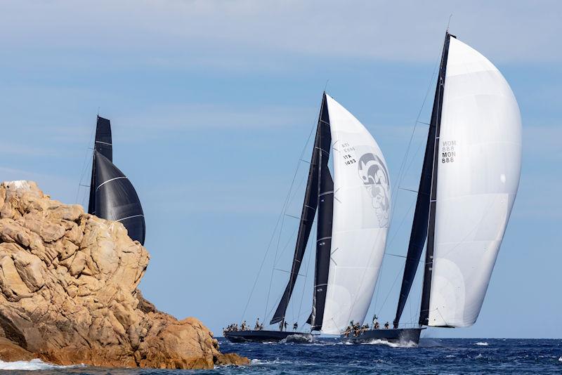 Bullitt chases Maxi class leader Highland Fling XI into Bomb Alley at the Maxi Yacht Rolex Cup 2022 photo copyright IMA / Studio Borlenghi taken at Yacht Club Costa Smeralda and featuring the Maxi class