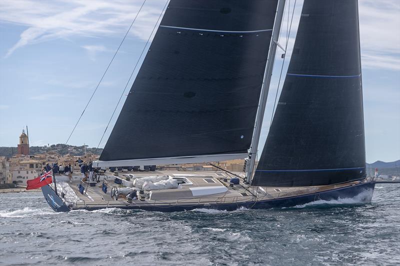 Sir Lindsay Owen-Jones's Magic Carpet Cubed out practicing today off Saint-Tropez - ‘Maxi week' at Les Voiles de Saint-Tropez - photo © Gilles Martin-Raget