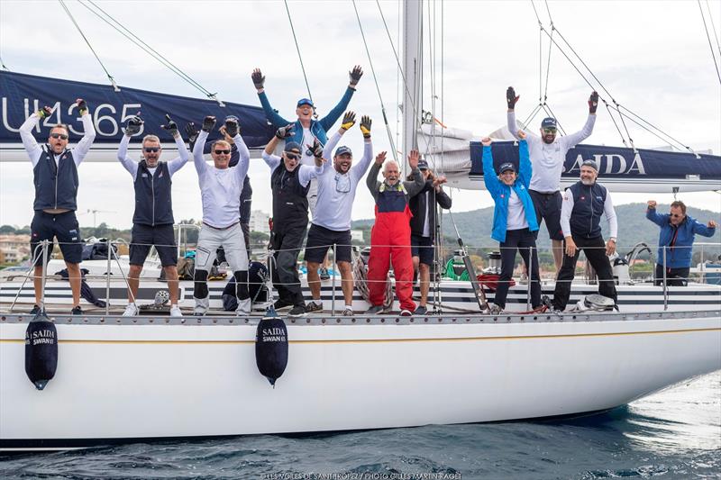 The crew of the Swan 65 ketch Saida prevailed in Maxi 4. - IMA Mediterranean Maxi Inshore Challenge - Les Voiles de Saint-Tropez photo copyright Gilles Martin-Raget taken at Société Nautique de Saint-Tropez and featuring the Maxi class