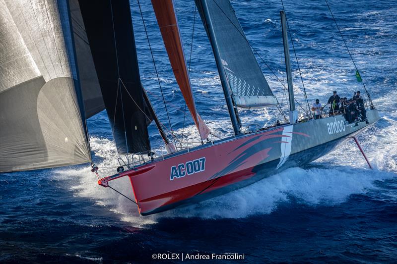 Andoo Comanche steaming on the afternoon of 26 December photo copyright Andrea Francolini taken at Cruising Yacht Club of Australia and featuring the Maxi class