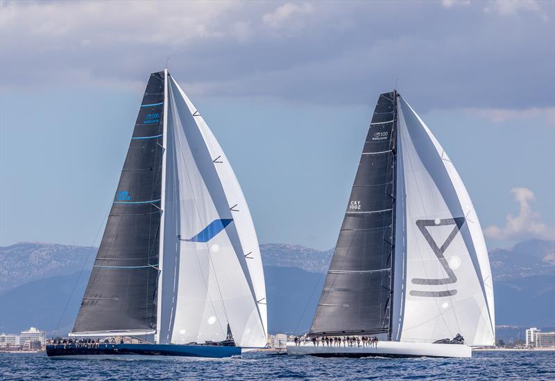 Wallycento showdown: Magic Carpet Cubed v Galateia racing at PalmaVela in 2022 - photo © Nico Martinez