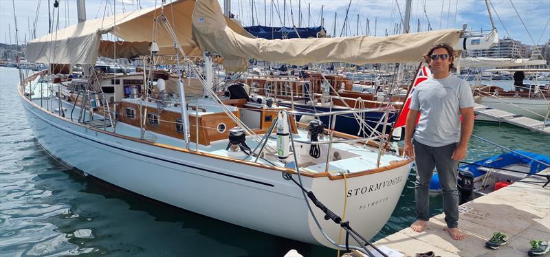 Tom Ripard with the 'first maxi' Stormvogel, launched in 1961 for original owner Kees Bruynzeel - photo © James Boyd / IMA