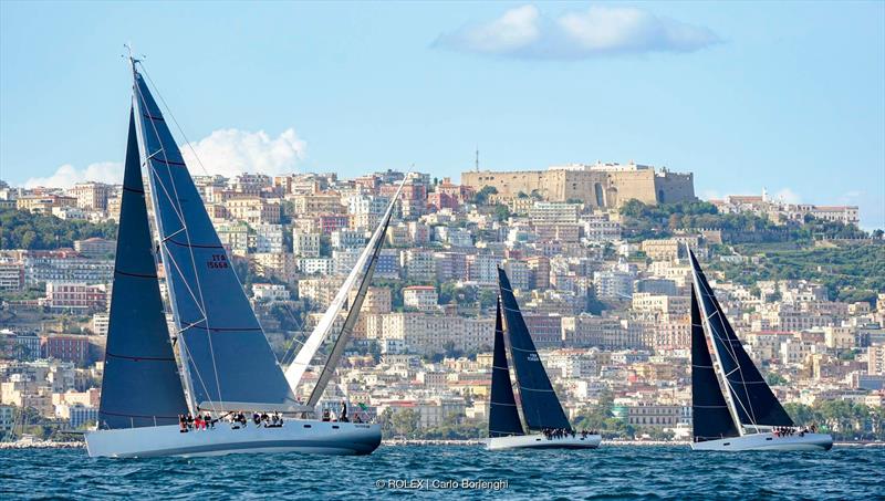 H20, Wallyño and Lady First 3 set sail from off Naples on the Regata dei Tre Golfi on Friday afternoon photo copyright Rolex / Carlo Borlenghi taken at Circolo del Remo e della Vela Italia and featuring the Maxi class