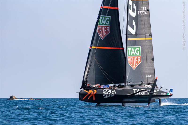 Roberto Lacorte's Flying Nikka was able to foil away from the start and into the finish but otherwise had a slow race in the 151 Miglia-Trofeo Cetilar ultra-light conditions photo copyright Studio Taccola taken at Yacht Club Punta Ala and featuring the Maxi class