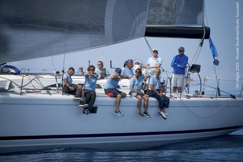 Giancarlo Gianni and the crew of Durlindana 3 tackled the light airs the best to claim IRC maxi class victory in this year's 151 Miglia-Trofeo Cetilar photo copyright Studio Taccola taken at Yacht Club Punta Ala and featuring the Maxi class